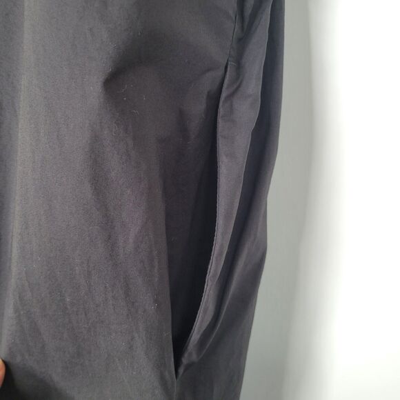 COS Black Short Sleeve Mini Dress Size M Asymmetrical Pockets Front Pleat - Picture 8 of 14